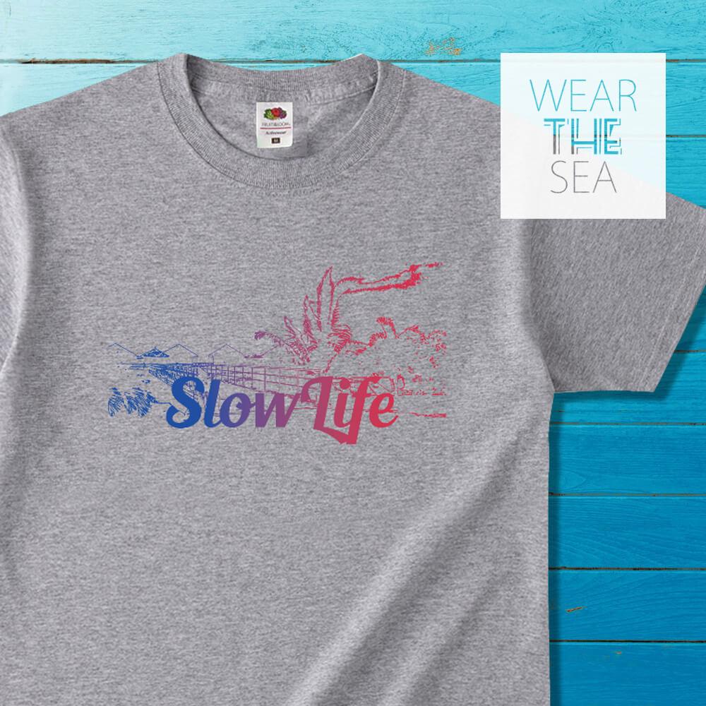 【SlowLife】海＆ビーチグラデーションプリントTシャツ