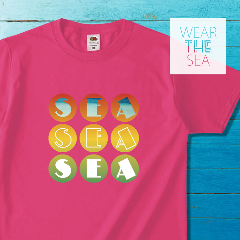 【SEA】海＆ビーチフォトプリントドットTシャツ